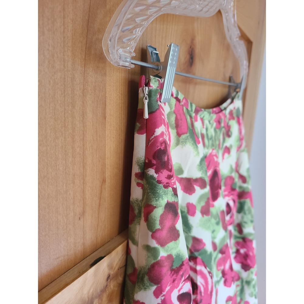 Tabitha 100% Silk Sz 4 Floral Mini Skirt Lined‎ Side Zip Feminine Coquette SMALL - Picture 5 of 7